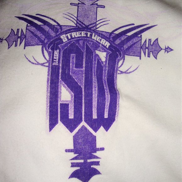 Illegal Street Wear white sleeveless tee with purple logo - Picture 2 of 4